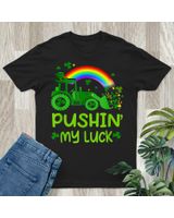 Pushing My Luck Tractor Truck St Patricks Day Toddler Boys T-Shirt Unisex Standard T-Shirt black s