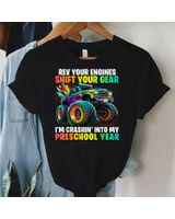 Back To School Preschool Monster Truck First Day School Boys Shirt Unisex Standard T-Shirt black s