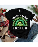 Irish I Was Faster St Patricks Day Running Saint Pattys Day Shirt Unisex Standard T-Shirt black s